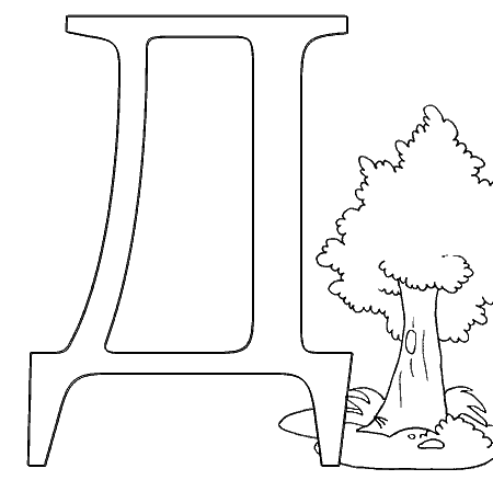 Розмальовка про букву Д. Дерево